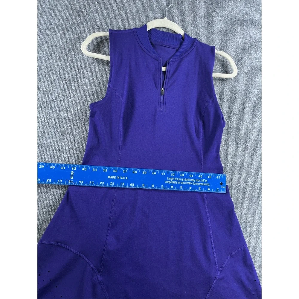 Zella Purple Tennis Dress and Shorts Set Sleeveless Quarter Zip Size Small